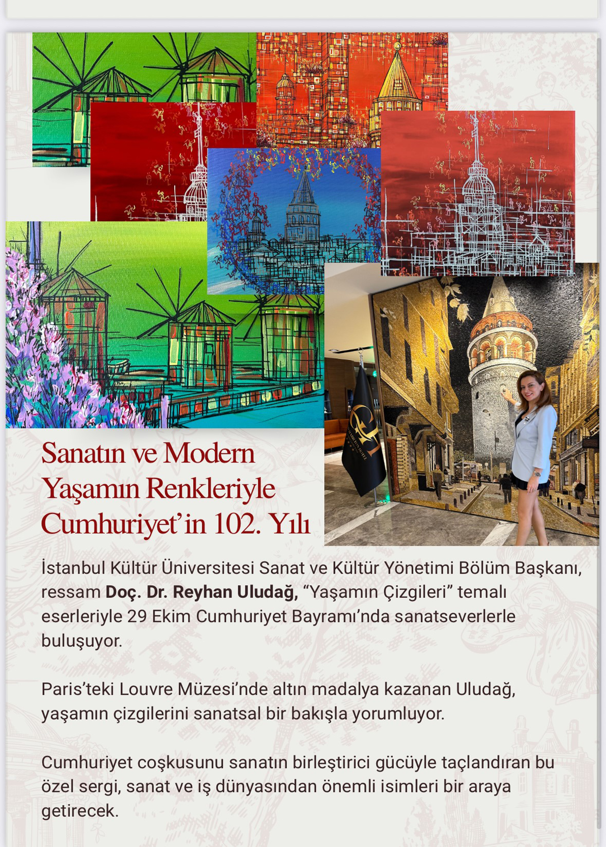 Doç. Dr. Reyhan Uludağ "Yaşamın Çizgileri" Sergisi